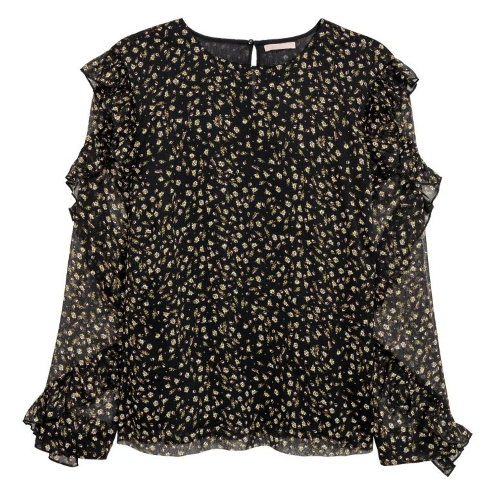 H&M floral ruffle blouse